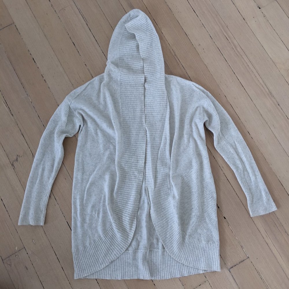 Rabbit-hair hoodie sweater cardigan